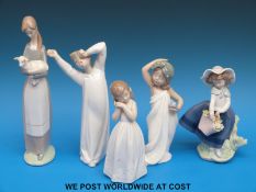 Lladro figures including Boy Awakening, Girl with Lamb, My Sweet Princess,