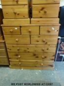 A pine chest of three over two over three drawers (W106 x D48 x H107cm)