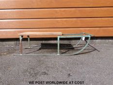 A steel and plywood vintage sledge