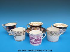 A collection of mainly Chamberlains Worcester and Flight Barr & Barr porcelain cups and coffee cans
