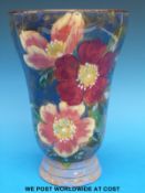 A Doulton Burslem hand-painted vase decorated with roses (22cm tall)