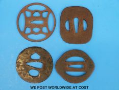 Four various Japanese tsuba