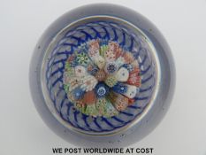 Baccarat close-pack millefiori glass mushroom paperweight,