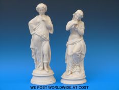 Two Parian ware figures (tallest 33cm)