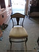 A pair of late 19th or early 20thC inlaid chairs
