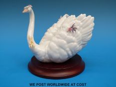 Lladro figure of a white swan in original box