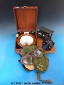 A quantity of aircraft parts etc to include military altitude gauge,