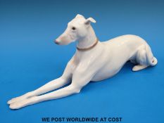 A Bing & Grondahl recumbent greyhound figurine no 2079 (28cm long)