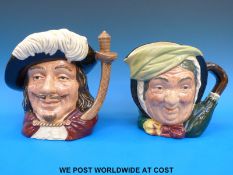 Two large Royal Doulton character jugs Sairey Gamp D5451 (18cm tall) and Porthos D6440 (18cm tall)