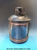 British Railways docking lamp with brass plaque ' C Crozier, Newcastle' (height 49.