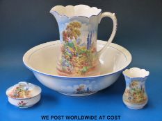 A jug and basin wash stand set in the Alton pattern