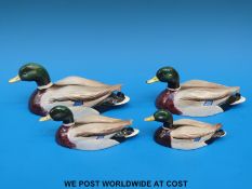 Four Beswick Peter Scott graduated Mallard ducks including 1518-1