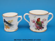 A Royal Worcester miniature loving cup and a mug,