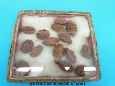 A small collection of Indian carved nuts and date stones