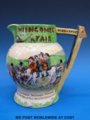 A large Crown Devon Widdicombe fair musical jug (19cm tall)