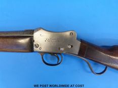 WW Greeener 12-bore Martini-Henry action shotgun with Greener's GP Gun to one side and WW Greener