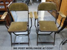 A folding card or sporting table and two chairs by HW Cooey gunmakers