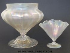 Two John Walsh, Walsh Vesta Venetian iridescent glass vases (20 and 12.