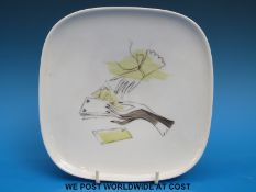Bele Bachem Dusseldorf (1916-Munchen 2005) Rosenthale Studio square shaped shallow dish with