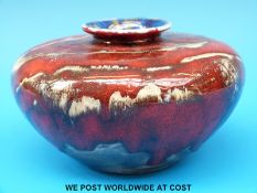 A Black Ryden squat vase (9cm tall)