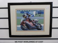 Signed limited edition superbike 'World's Greatest Riders' parts 1 and 2 prints, including Spencer,