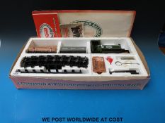 A boxed Mamod S.L.1 steam locomotive set with log wagon, open wagon, S.L.