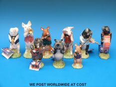A Beswick Pig Promenade set of nine figures (15cm tall)
