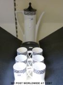 A Portmeirion coffee service with Greek Key decoration