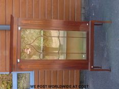 A late 19thC/early 20thC inlaid display cabinet (W92 x D37 x H172cm)