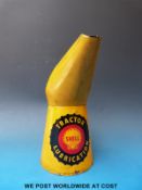 A vintage Shell Tractor Lubrication oil jug