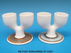 Two Troika double egg cup holders,