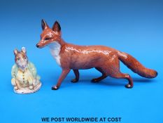 A Beswick Beatrix Potter figure Samuel Whiskers together with large standing Beswick fox, model no.