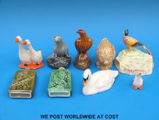 A quantity of Beswick whisky miniatures, a pheasant ashtray,