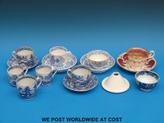 A collection of mainly blue and white 18th/19th century ceramics including Miles Mason,