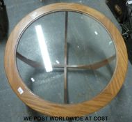 A circular glazed G Plan coffee table (diameter 84 x H46cm)