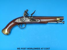 A hammer action flintlock new land pattern pistol with lock stamped Tower and crown topped GR