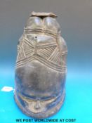 An 18thC African tribal Mende Bundu mask, purchased in Sierra Leone in 1967 (30.