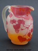 Emile Galle cameo glass jug,