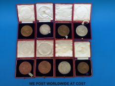 A quantity of cased 19thC and early 20thC commemorative medals comprising three various 1837-1898