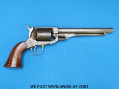 Whitney Navy SA six shot hammer action percussion revolver with brass trigger guard,