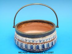 A Royal Doulton basket shaped preserve pot (11cm tall,