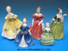 A collection of Royal Doulton figurines including Winsome, Fleur,