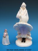 A Coalport Ladies of Fashion figure Miss 1920 (22cm tall) together with a minature Coalport figure