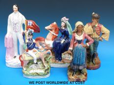 Three 19thC Staffordshire figures including Prince of Wales,