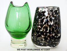 Two studio glass vases,