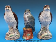 Three Beswick bird of prey whisky decanters