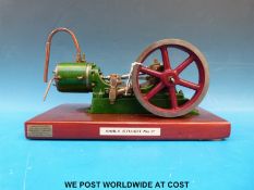 A Stuart Turner type No 9 stationary live steam engine with mechanical feed pump and approximately