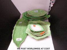 Eight Carltonware and other leaf dishes