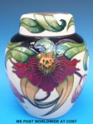 A Moorcroft large ginger jar decorated in Anna Lily pattern (20cm tall)