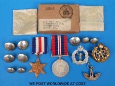 A pair of WWII medals comprising 1939-45 medal and France and Germany Star awarded to A.